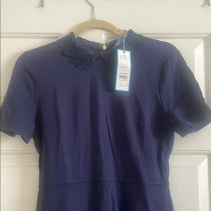 Draper James Blue Mini Dress with Peter Pan Collar